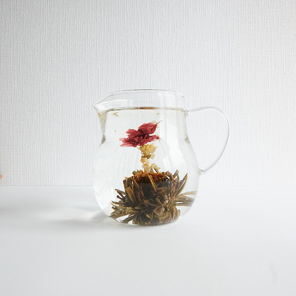 ジャスミンとバラが揺れる花咲く工芸茶(緑茶)3個入り