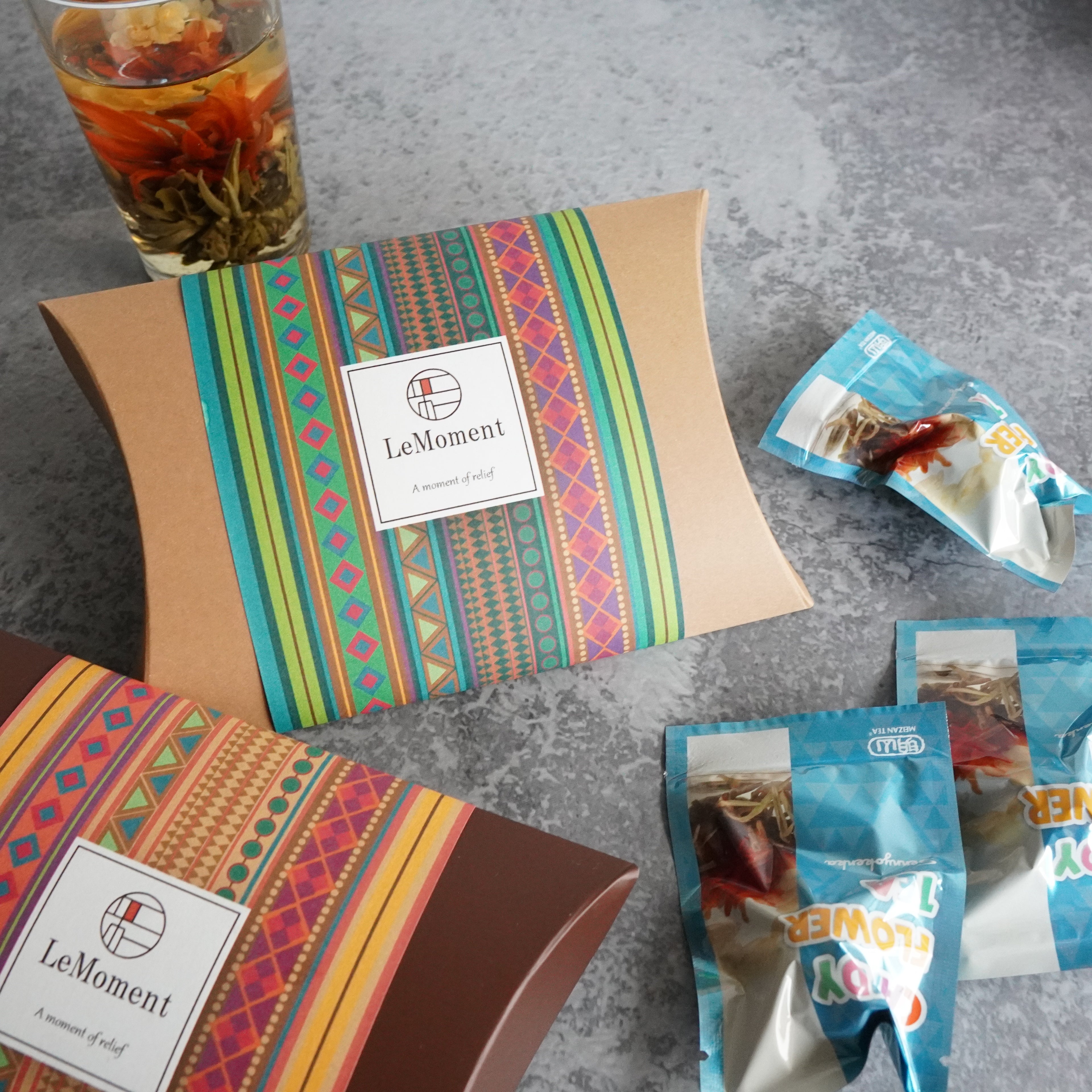 ジャスミンのアーチが美しい百合の花咲く工芸茶(ジャスミン茶)3個入り