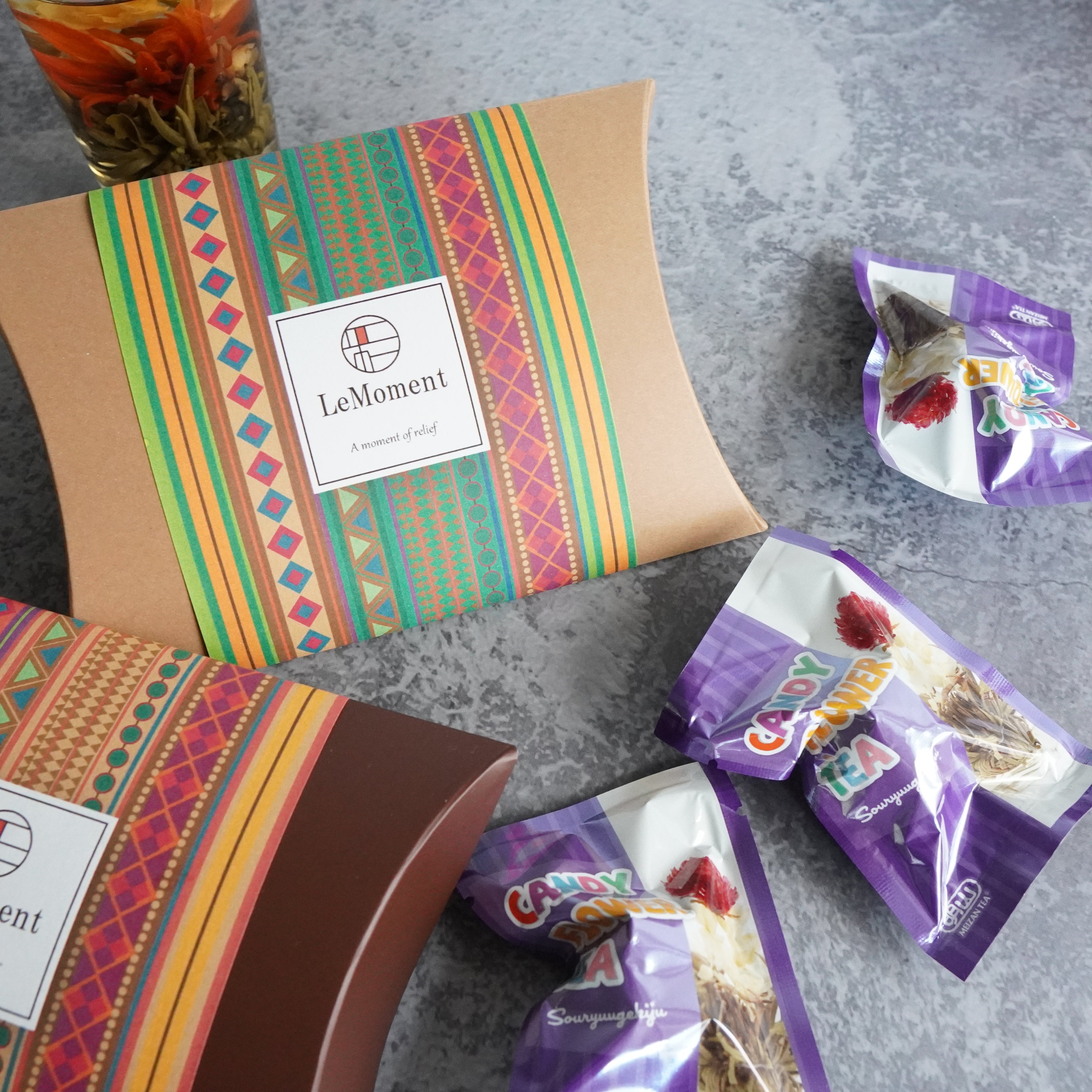 ジャスミンとバラが揺れる花咲く工芸茶(緑茶)3個入り